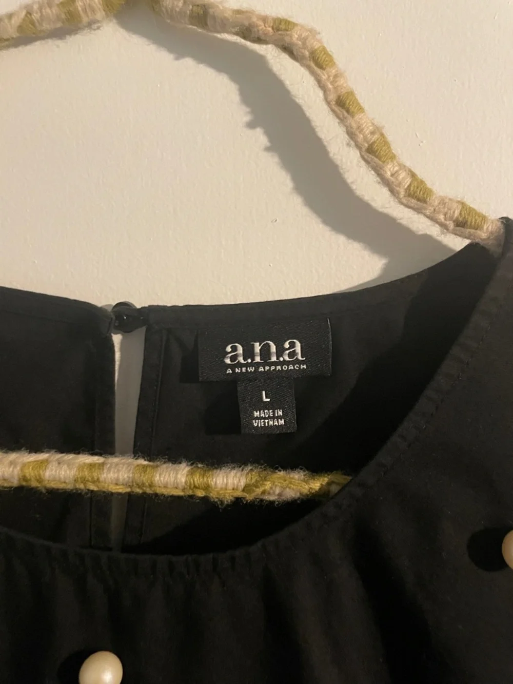 a.n.a Black Pearl-Embellished Bell Sleeve Blouse - Picture 3 of 7